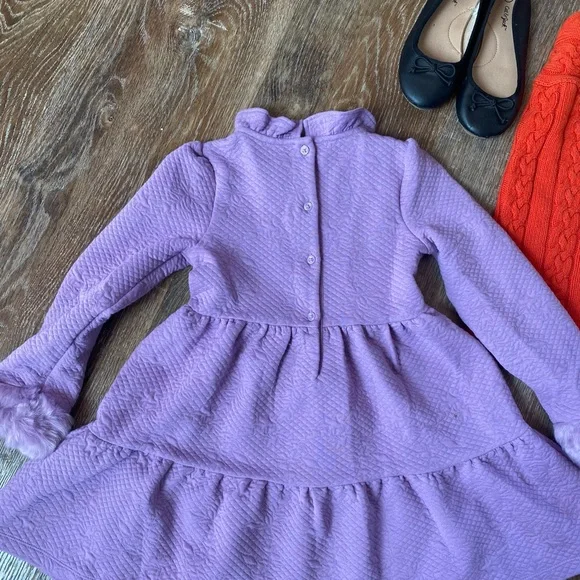 Hanna Andersson Purple Dress and Heart Sweater Set - Picture 7 of 16